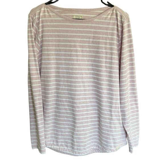 Fat Face Women's Top Breton Stripes Lilac L/S 14 Stretch Fishermancore Coastal - Picture 1 of 10